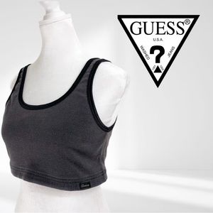 Vintage Guess Grey Logo Crop Top Size Small/Medium Y2K 90s
